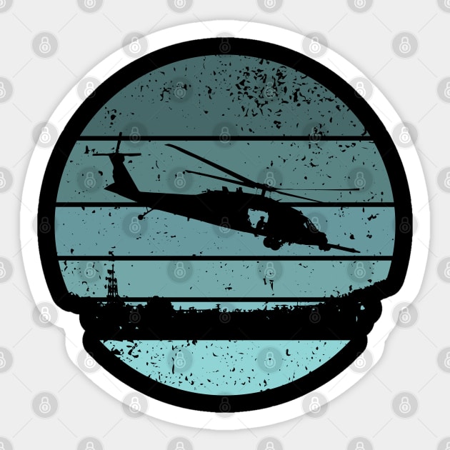 UH 60 Blackhawk sunset Sticker by GRIM GENT